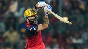 “Virat Kohli batting during the IPL 2026 Final between Royal Challengers Bengaluru and Gujarat Titans.”