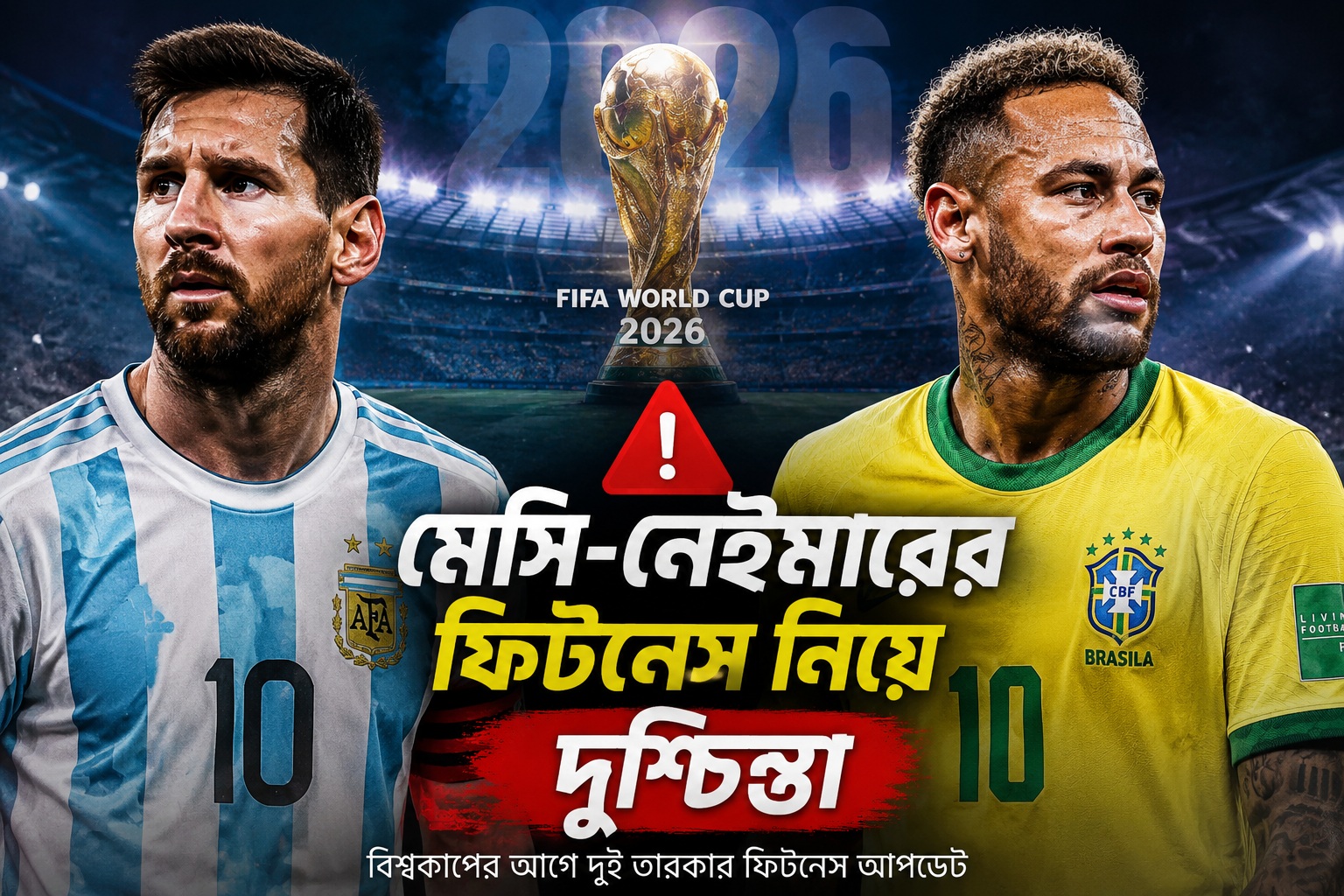 মেসি-নেইমারের ফিটনেস নিয়ে দুশ্চিন্তা, বিশ্বকাপের আগে উদ্বেগ বাড়ছে